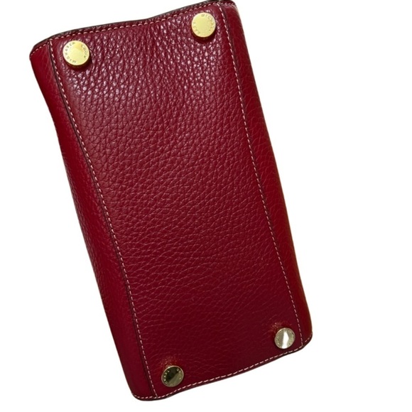 Michael Kors "Shelly" Medium Zip Top Satchel Cherry with Gold Trim - Picture 3 of 12